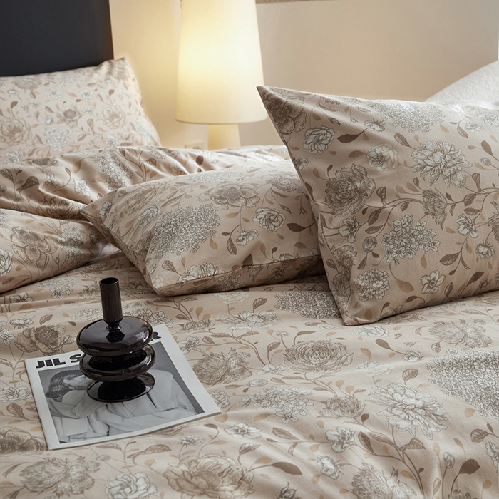 91家纺网 家纺一手货源 找家纺 水洗的故事 2025新款全棉磨毛印花四件套 绽放