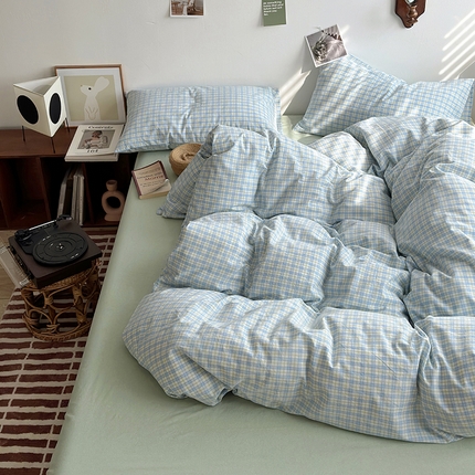 水洗的故事 2025新款无印良品水洗棉四件套 青果