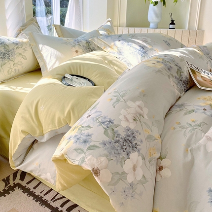 91家纺网 家纺一手货源 找家纺 （总）梧桐树 2025新款100%全棉13372加厚印花四件套