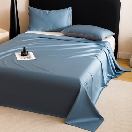 寐绸家纺 2025新款纯棉60支长绒棉床单系列 长绒棉床单-繁星蓝