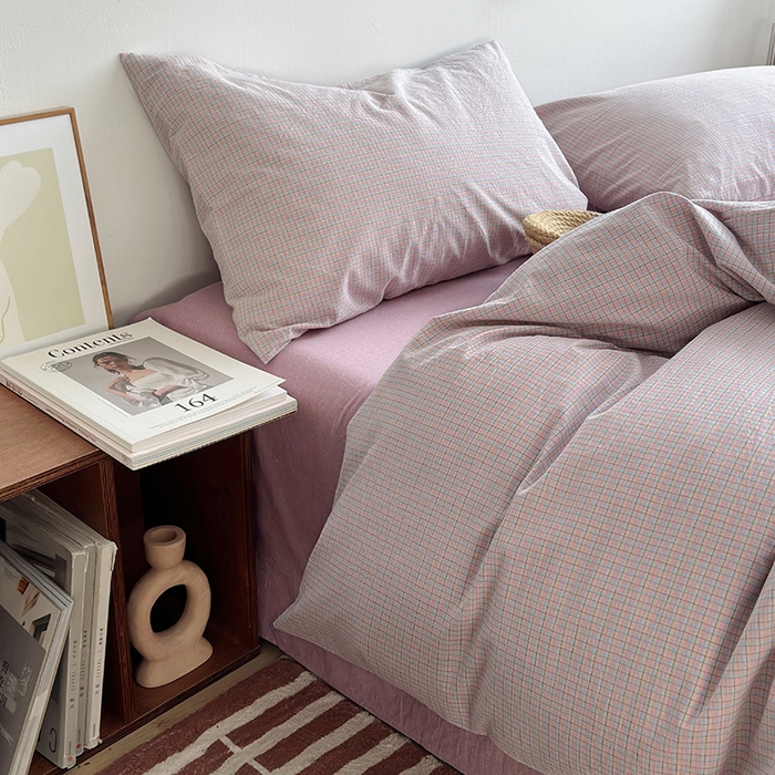 91家纺网 家纺一手货源 找家纺 水洗的故事 2025新款无印良品水洗棉四件套 芋紫