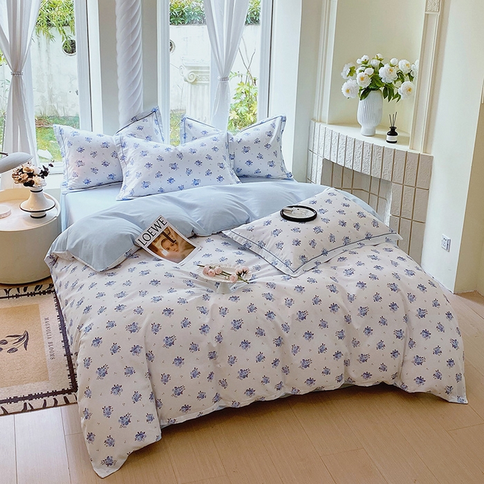 91家纺网 家纺一手货源 找家纺 梧桐树 2025新款100%全棉13372加厚印花四件套 A27小美满