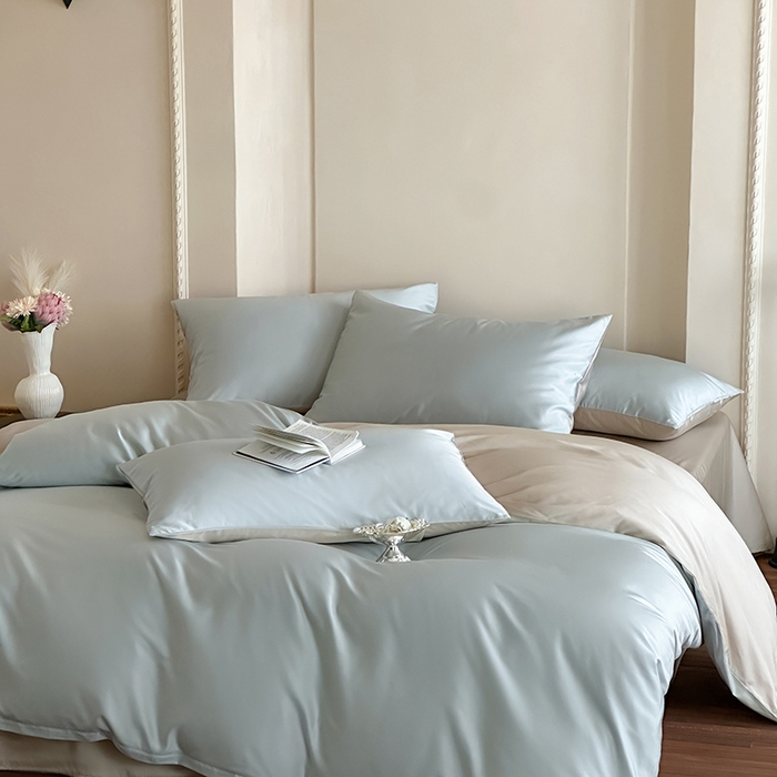 91家纺网 家纺一手货源 找家纺 赫帛 2025新款60支超细旦天丝棉四件套-雅奢 雅奢-天青色