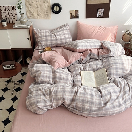 91家纺网 家纺一手货源 找家纺 （总）水洗的故事2025新款A类AB版全棉色织水洗棉四件套