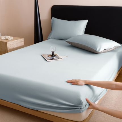 寐绸家纺 2025新款纯棉60支长绒棉床笠系列 长绒棉床笠-蓝