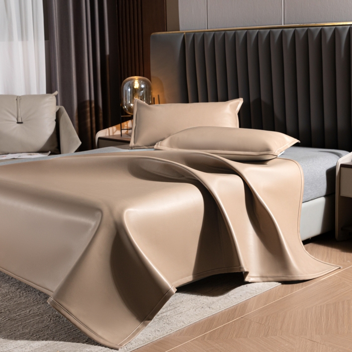 91家纺网 家纺一手货源 找家纺 （总）品乐家纺 2025新款纳帕防水耐磨免洗防霉透气隔热牛皮凉席