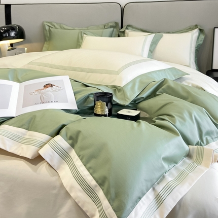 91家纺网 家纺一手货源 找家纺 （总）桃园 2025新款纯棉全棉长绒棉刺绣绣花高端礼盒四件套-莱卡