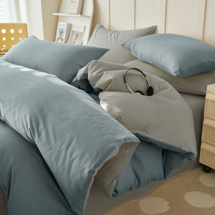 91家纺网 家纺一手货源 找家纺 （总）寐绸家纺 2025新款纯棉水洗棉双拼单被套（自然光）