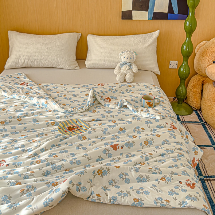 91家纺网 家纺一手货源 找家纺 品乐家纺 2025新款A类针织棉大豆被夏被夏凉被空调被学生被子 小松鼠