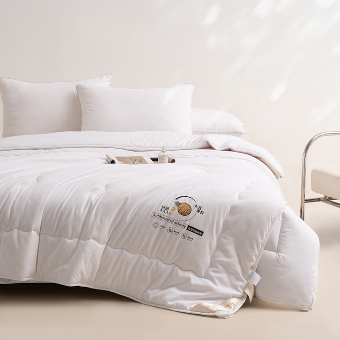 91家纺网 家纺一手货源 找家纺 易睡2025年新款大豆被春秋被冬被被子被芯 白色