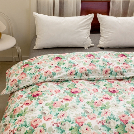 91家纺网 家纺一手货源 找家纺 （总）绫韵2025春夏新款ins清新卡通碎花全棉13372精梳纯棉单被套系列