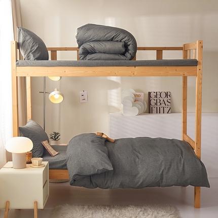 91家纺网 家纺一手货源 找家纺 （总）水洗的故事 2025新款开学季色织水洗棉学生宿舍三件套