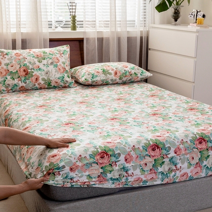 91家纺网 家纺一手货源 找家纺 （总）绫韵 2025春夏新款ins清新卡通碎花全棉13372精梳纯棉单床笠