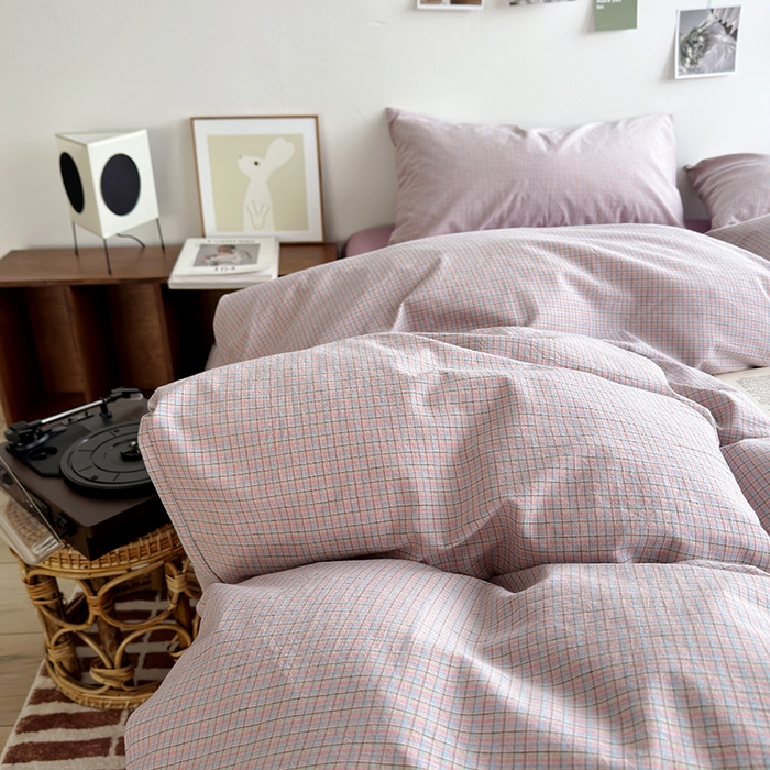 91家纺网 家纺一手货源 找家纺 水洗的故事 2025新款无印良品水洗棉四件套 芋紫