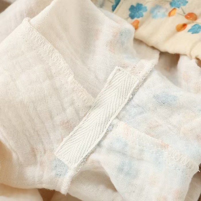 91家纺网 家纺一手货源 找家纺 （总）洛兰沙家居馆【只代发】【只代发】2025新款简约印花睡衣女春夏季宽松休闲家居服长袖开衫套装印花棉纱两件套 