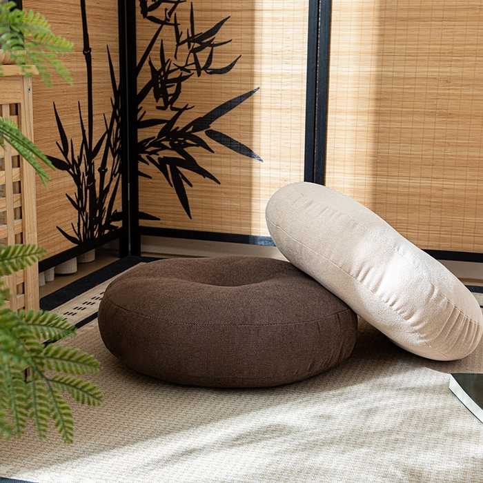 91家纺网 家纺一手货源 找家纺 沐沐家纺 2026新款韩国绒蒲团坐垫 明黄