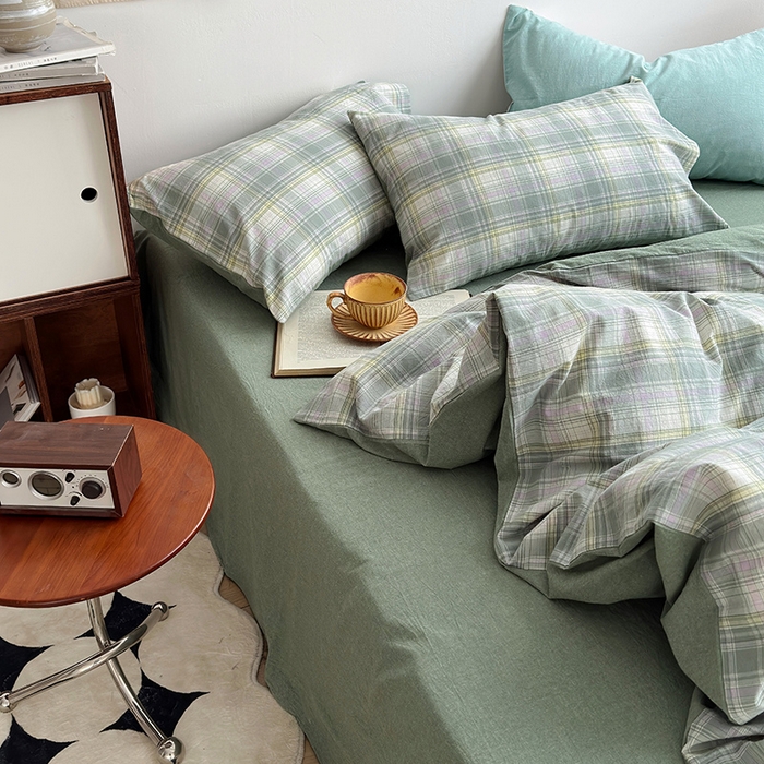 91家纺网 家纺一手货源 找家纺 水洗的故事2025新款A类AB版全棉色织水洗棉四件套 绿野仙踪