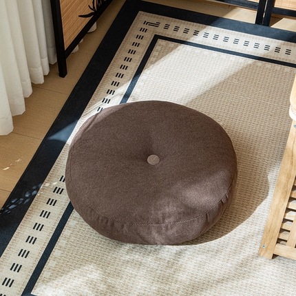 91家纺网 家纺一手货源 找家纺 沐沐家纺 2026新款韩国绒蒲团坐垫 咖色