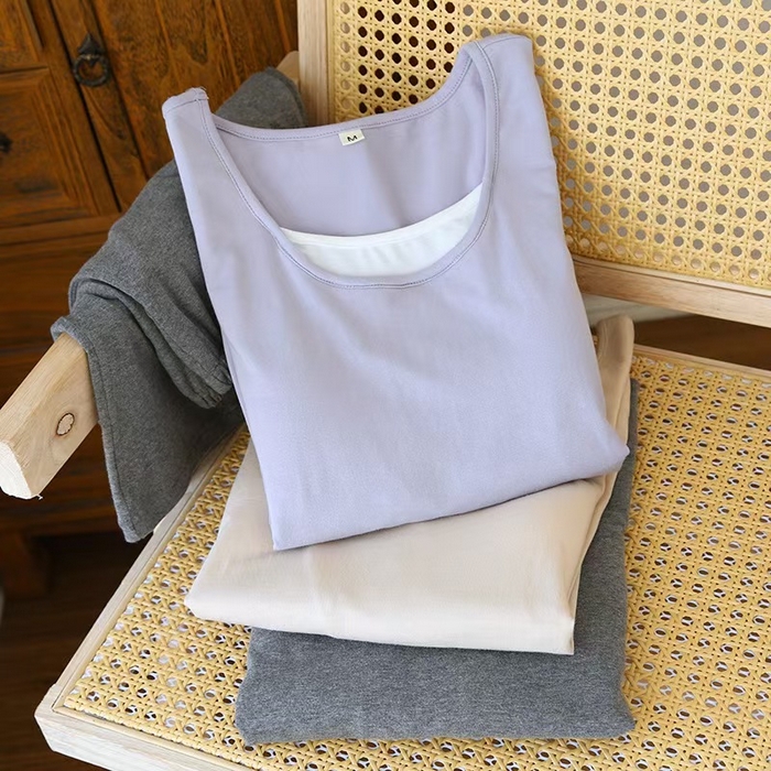 91家纺网 家纺一手货源 找家纺 （总）洛兰沙家居馆【只代发】【只代发】  2025新款超柔软精梳棉亲肤款睡衣女款带胸垫家居服春秋长袖长裤大码家居服套装 