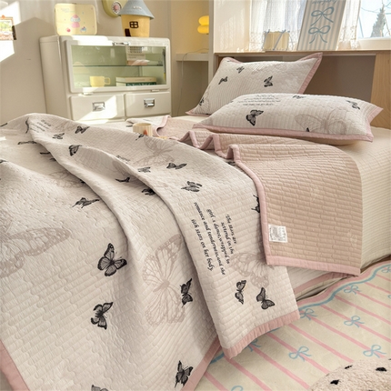 美优兰 2025新款双面全棉水洗床盖玉蝶