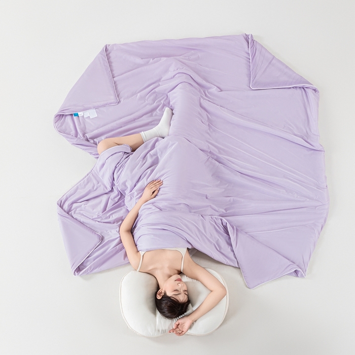 91家纺网 家纺一手货源 找家纺 鑫贝阳 2025春夏新款纯色双拼A类凉感丝夏凉被 梦幻紫