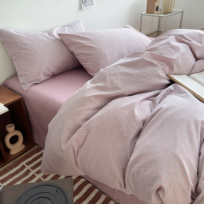 91家纺网 家纺一手货源 找家纺 水洗的故事 2025新款无印良品水洗棉四件套 芋紫