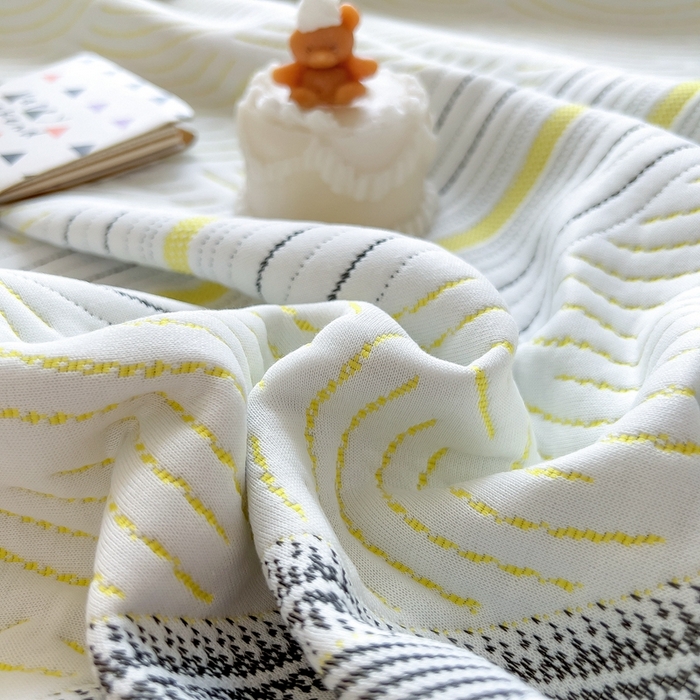 91家纺网 家纺一手货源 找家纺 柏薇 2025新款A类针织棉提花夏被空调被薄被子多功能盖毯 春竹