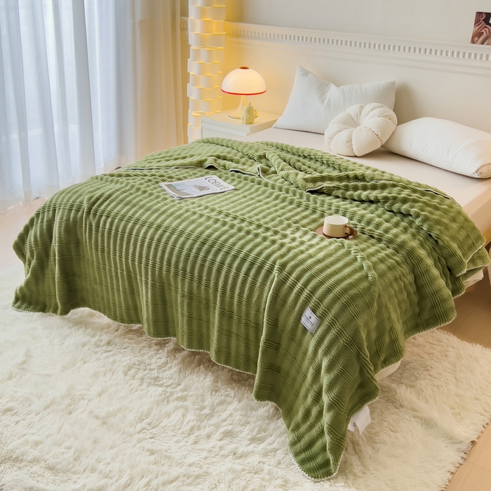 91家纺网 家纺一手货源 找家纺 （总）宜家坊 2025新款高克重双面绒毛卡兔绒多功能毛毯