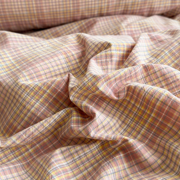 91家纺网 家纺一手货源 找家纺 水洗的故事2025新款A类AB版全棉色织水洗棉四件套 仙米格-橘