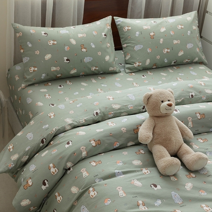 91家纺网 家纺一手货源 找家纺 （总）绫韵2025春夏新款ins清新卡通碎花全棉13372精梳纯棉四件套系列