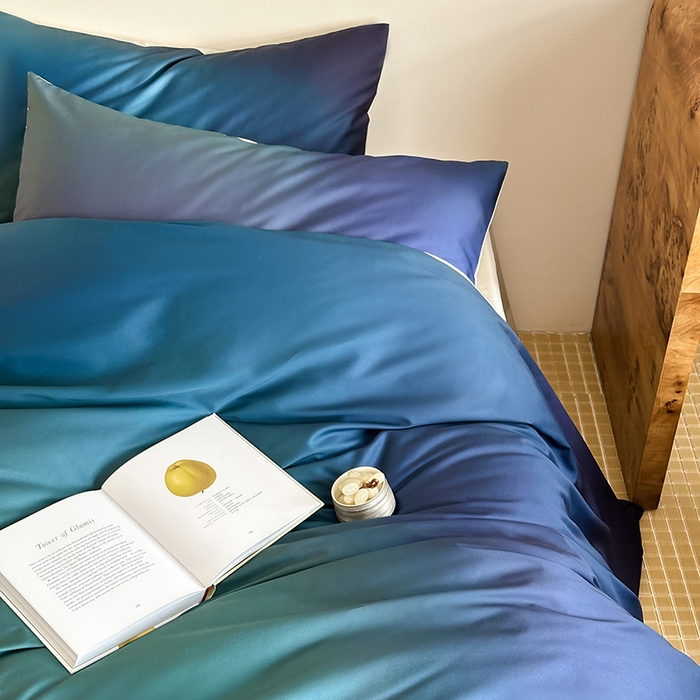 91家纺网 家纺一手货源 找家纺 （总）赫帛 2025新款50支长绒棉四件套-只此青绿