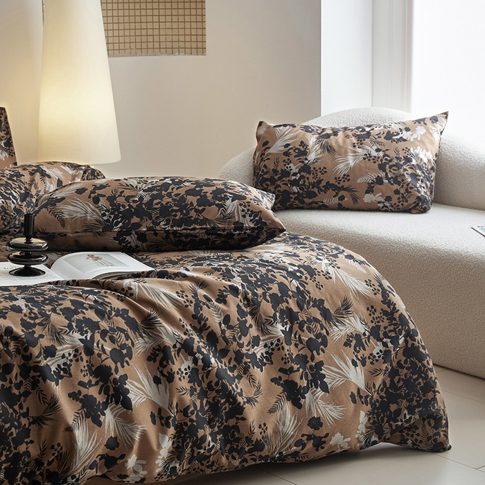 91家纺网 家纺一手货源 找家纺 水洗的故事 2025新款全棉磨毛印花四件套 墨轩