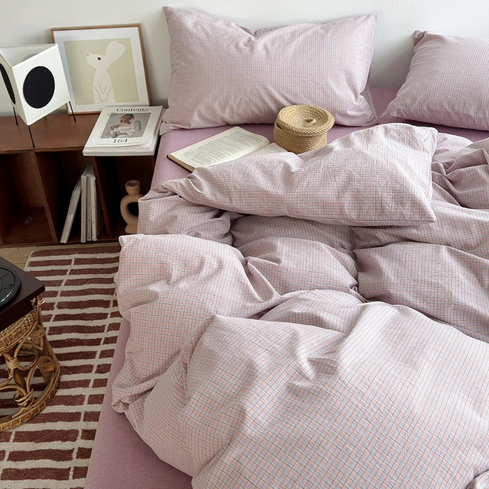 91家纺网 家纺一手货源 找家纺 水洗的故事 2025新款无印良品水洗棉四件套 芋紫