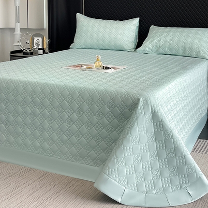 91家纺网 家纺一手货源 找家纺 （总）2025新款A类100支长绒棉夹棉床盖三件套全棉纯棉加厚绗绣床单四季款床上用品