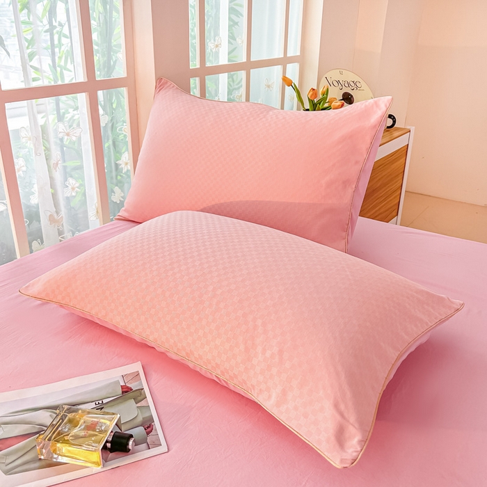 91家纺网 家纺一手货源 找家纺 芙绣 芙绣 2025新款七彩华夫格提花夏被四件套夏凉被空调被 浅玉+粉