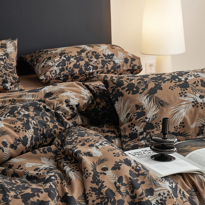 91家纺网 家纺一手货源 找家纺 水洗的故事 2025新款全棉磨毛印花四件套 墨轩