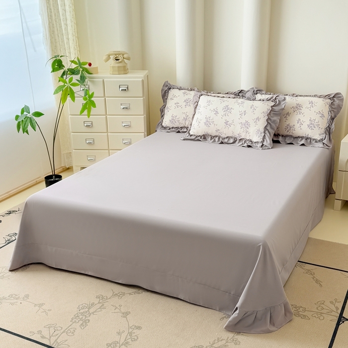 91家纺网 家纺一手货源 找家纺 金米诺 2025新款韩版有氧针织棉双层纱四件套 娜朵