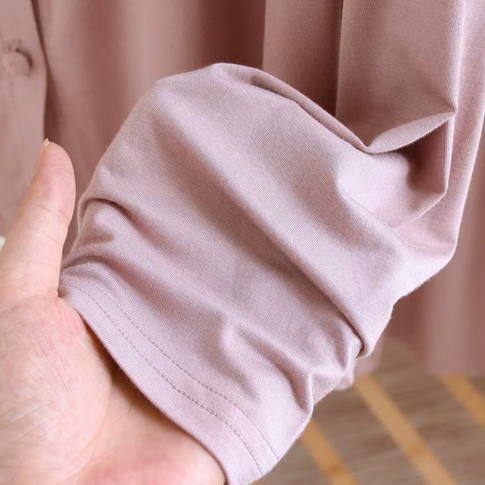 91家纺网 家纺一手货源 找家纺 （总）洛兰沙家居馆【只代发】【只代发】 2025新款外贸欧美风淑女风莫代尔睡衣女春夏秋开衫短袖吊带三件套长裤家居服