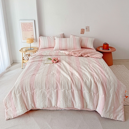 91家纺网 家纺一手货源 找家纺 （总）静家居-简约原创家纺 2025新款A类全棉提花未来海岸夏被四件套