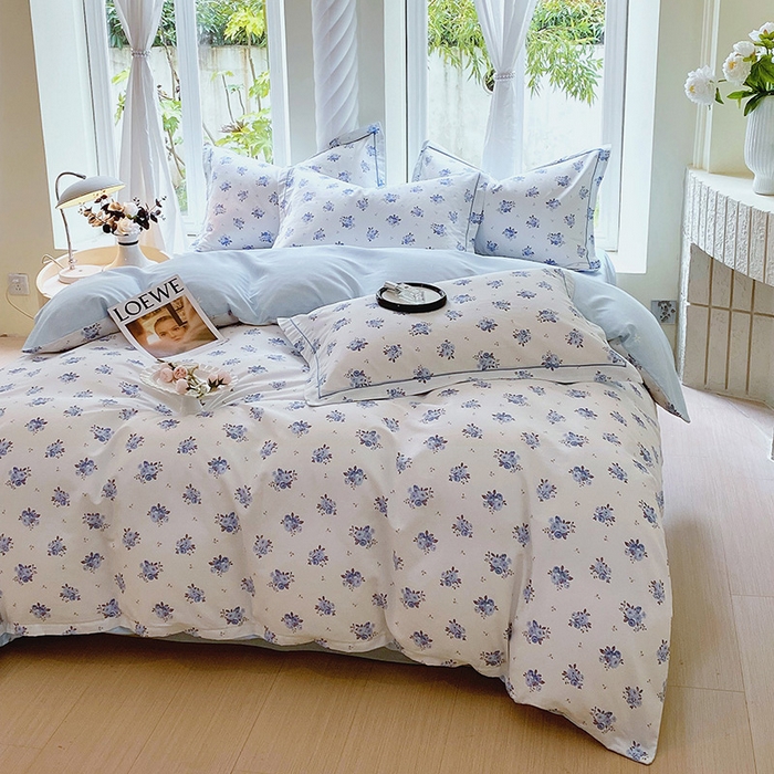 91家纺网 家纺一手货源 找家纺 梧桐树 2025新款100%全棉13372加厚印花四件套 A27小美满