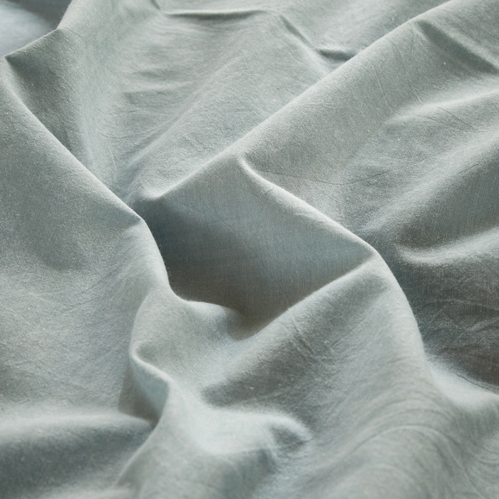 91家纺网 家纺一手货源 找家纺 水洗的故事 2025新款开学季色织水洗棉学生宿舍三件套 浅蓝素色