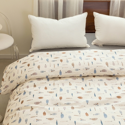 91家纺网 家纺一手货源 找家纺 （总）绫韵2025春夏新款ins清新卡通碎花全棉13372精梳纯棉单被套系列