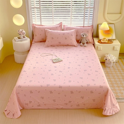 宝齐莱家纺 2025新款13372全棉印花单品-单床单 抱抱熊