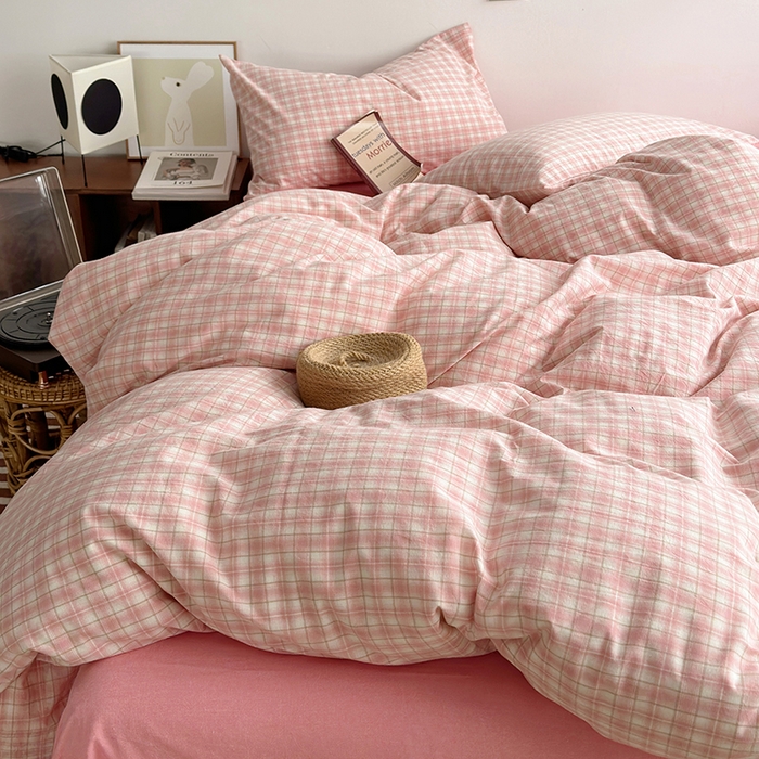 91家纺网 家纺一手货源 找家纺 水洗的故事 2025新款无印良品水洗棉四件套 春桃