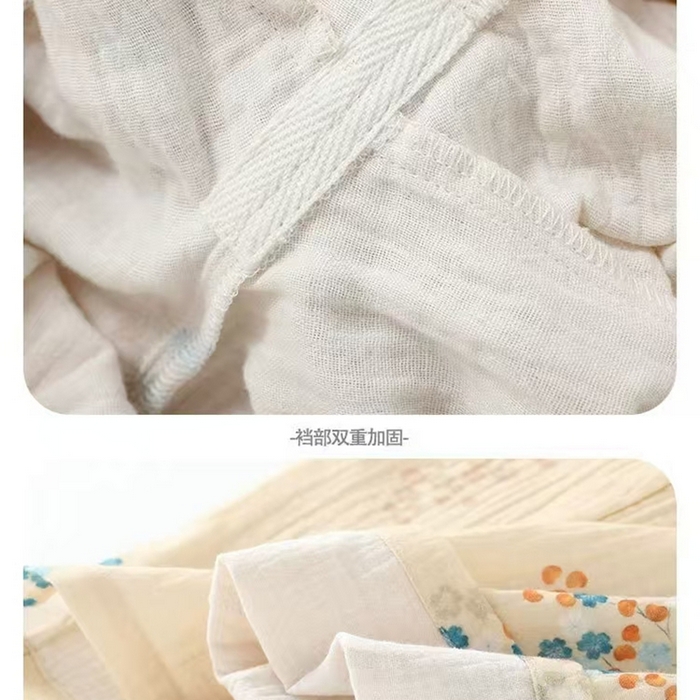 91家纺网 家纺一手货源 找家纺 洛兰沙家居馆【只代发】【只代发】2025新款简约印花睡衣女春夏季宽松休闲家居服长袖开衫套装印花棉纱两件套  花束圆领