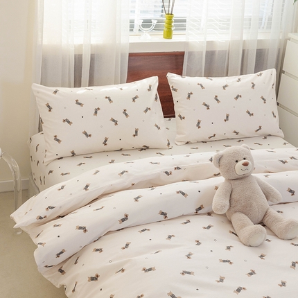 91家纺网 家纺一手货源 找家纺 （总）绫韵2025春夏新款ins清新卡通碎花全棉13372精梳纯棉四件套系列