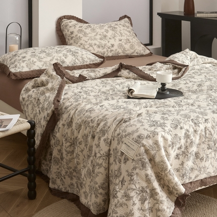 大彩家居 2025新款全棉有氧皱皱双层纱被芯 夏蔓