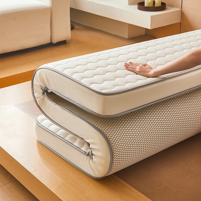 91家纺网 家纺一手货源 找家纺 薇梦蚊帐 2025新款针织乳胶床垫 白