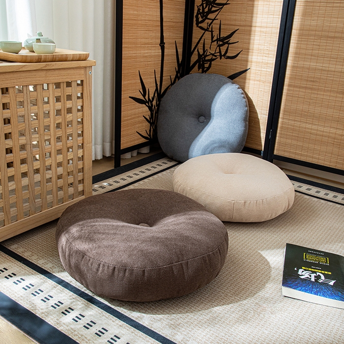 91家纺网 家纺一手货源 找家纺 沐沐家纺 2026新款韩国绒蒲团坐垫 明黄