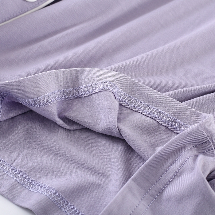 91家纺网 家纺一手货源 找家纺 洛兰沙家居馆【只代发】【只代发】 2025新款家居服简约2022年春秋夏季可外穿薄款莫代尔棉开衫长袖睡衣套装女 烟紫